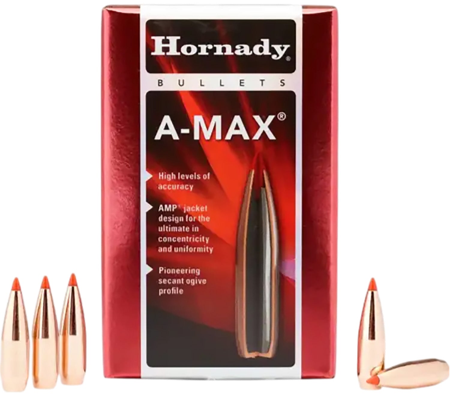 Hornady A-MAX 168 gr .308 30 Cal Boat Tail Match Reloading Bullets 100ct