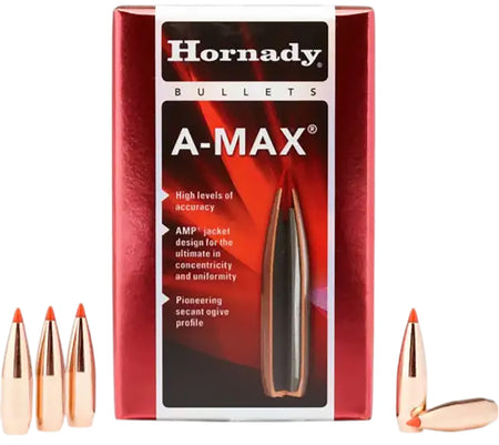 Hornady A-MAX 168 gr .308 30 Cal Boat Tail Match Reloading Bullets 100ct
