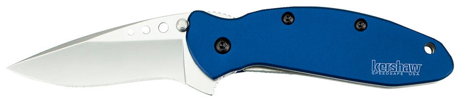 Kershaw Scallion 1620NB 2.40" Folding Drop Point Plain 420HC Bead Blasted Blade Navy Blue Anodized Handle & Pocket Clip