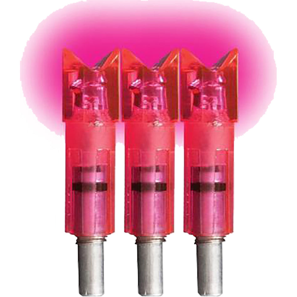 Lumenok Pink Moon Lighted Nocks for Gold Tip Crossbow Bolts 3-Pack