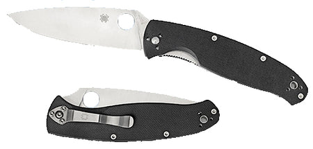 Spyderco Resilience C142GP 4.20" Folding Knife Plain Drop Point 8Cr13MoV Blade Black G10 Handle
