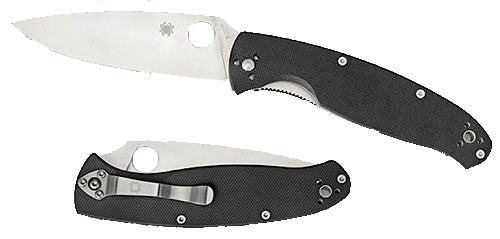 Spyderco Resilience C142GP 4.20" Folding Knife Plain Drop Point 8Cr13MoV Blade Black G10 Handle