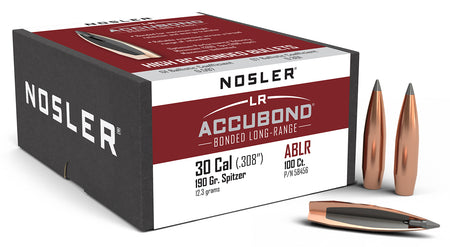 Nosler 30 Cal 190gr AccuBond Long Range Spitzer Point Projectiles 100/Box