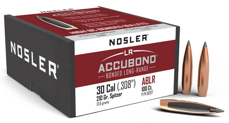 Nosler 30 Cal 210gr AccuBond Long Range Spitzer Point Projectiles 100/Box