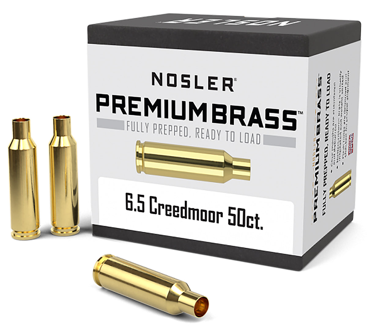 Nosler 44824 Custom Unprimed Cases 6.5 Creedmoor Rifle Brass 50/Box