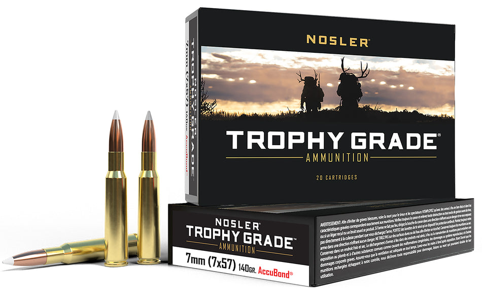 Nosler 7x57mm Mauser 47118 Trophy Grade Nosler AccuBond 140 Grain