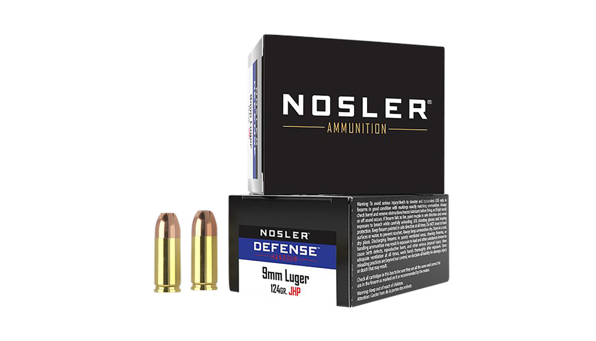 Nosler 9mm Luger/Parabellum 38432 Defense Bonded Performance Jacketed Hollow Point 124 Grain