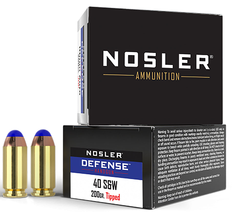Nosler .40 S&W 39515 Defense Bonded Performance Tipped 200 Grain