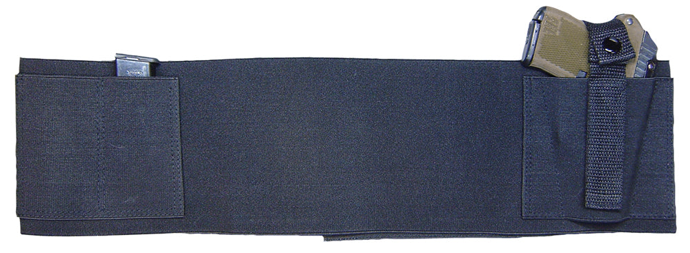 PSP BELLYBANDL Black Elastic Belly Band Concealed Carry Holster w/ Mag Pockets Large