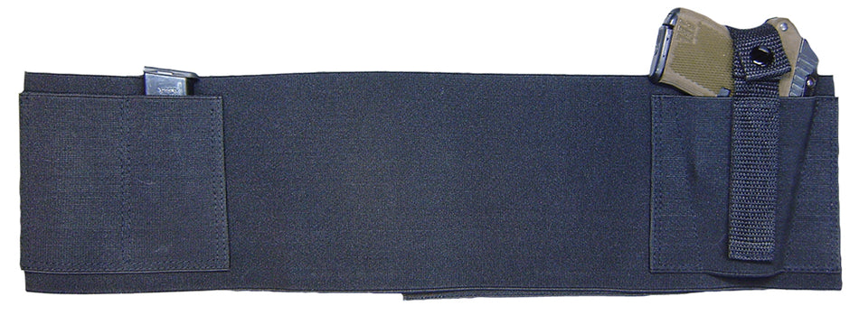 PSP BELLYBANDL Black Elastic Belly Band Concealed Carry Holster w/ Mag Pockets Large