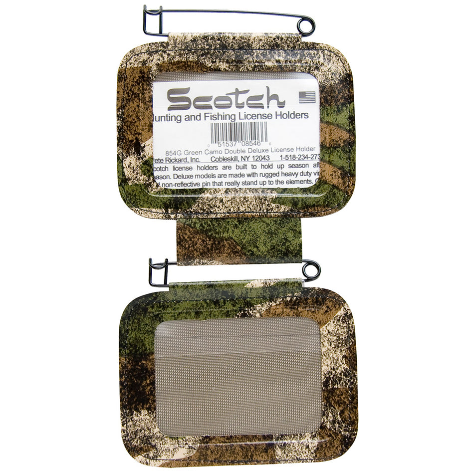 Rickards Double Camo Hunting License Holder Heavy-Duty