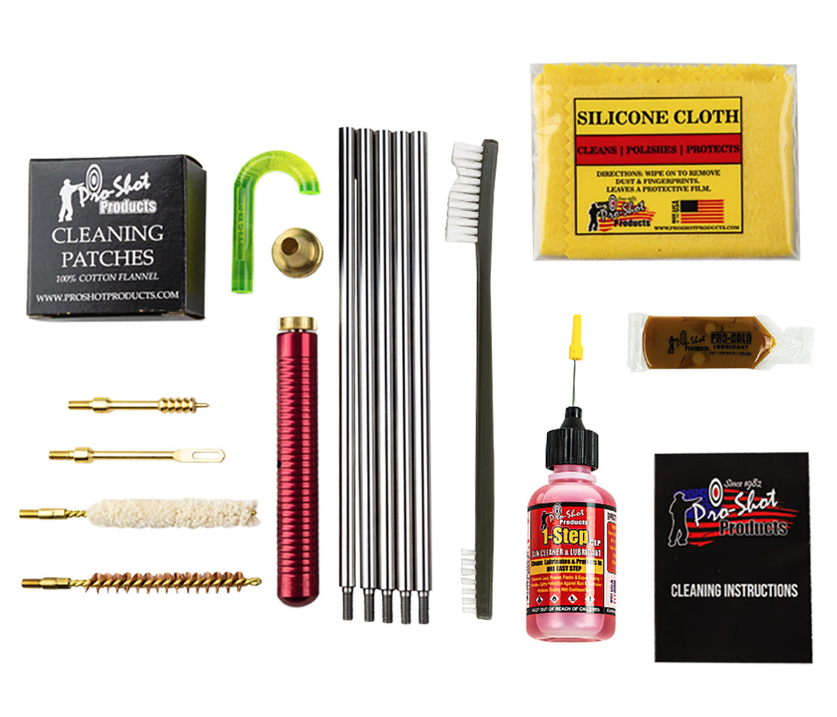 Pro-Shot Classic Box Rifle Cleaning Kit .30 Caliber 7.62mm with Yellow Case