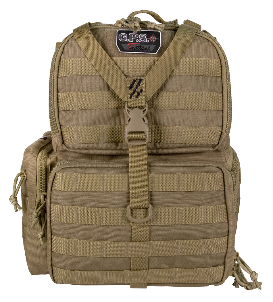 GPS Bags Tactical Range Backpack Tan T1612BPT 1000D Nylon DuPont Teflon 3 Handguns