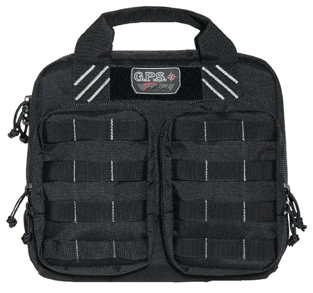 GPS Bags T1412PCB Tactical Double +2 Black Nylon Holds 4 Handguns with YKK Lockable Zipper