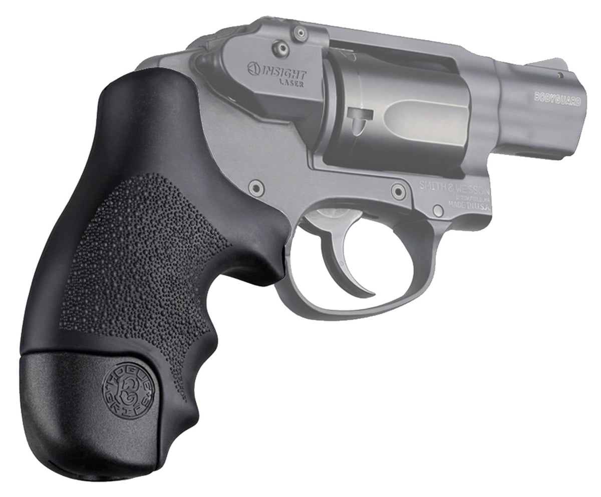 Hogue 60020 S&W J Frame Centennial Bodyguard Tamer Cobblestone Black Rubber Grip with Finger Grooves
