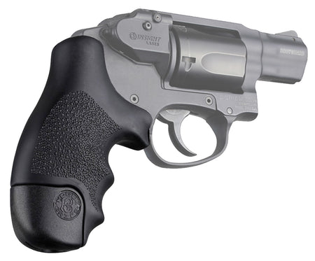 Hogue 60020 S&W J Frame Centennial Bodyguard Tamer Cobblestone Black Rubber Grip with Finger Grooves