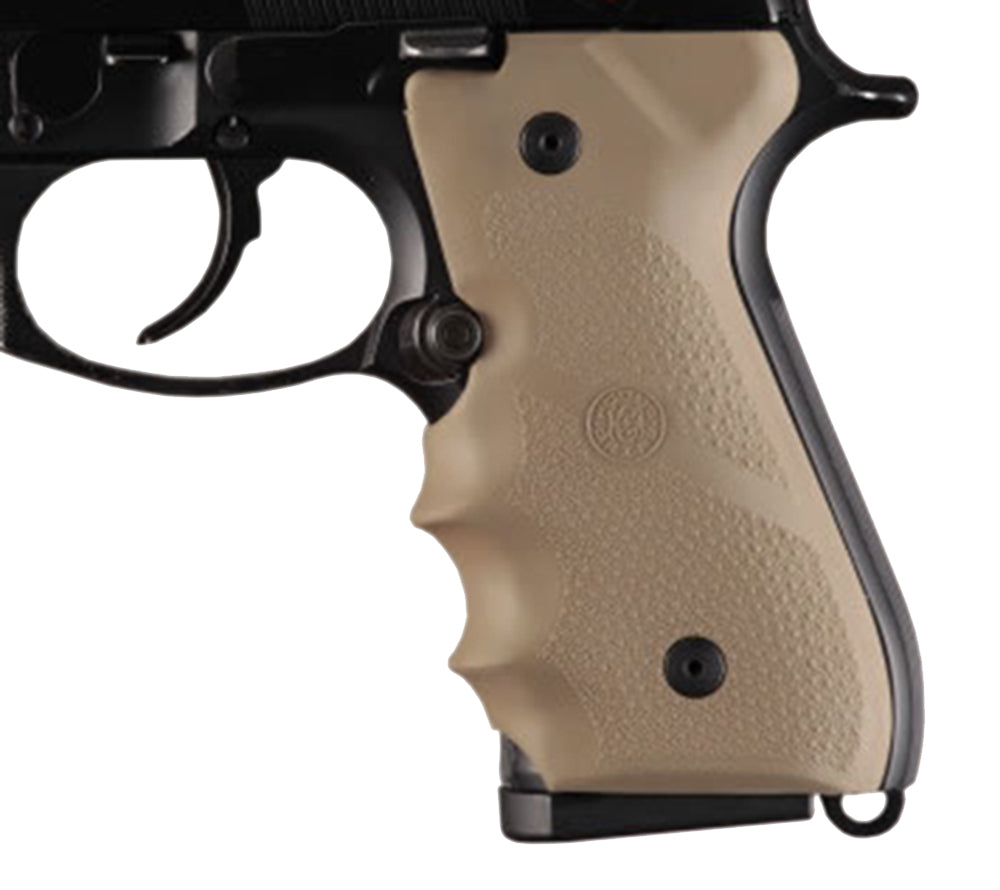 Hogue 92003 Beretta 92/96 Rubber Grip Flat Dark Earth with Finger Grooves