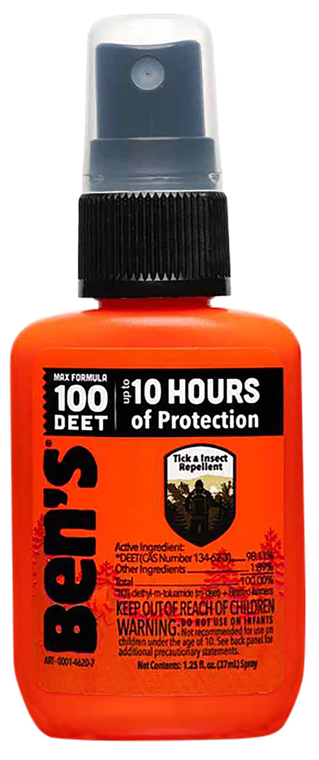 Ben's 00067070 100 Max DEET Insect Repellent Odorless Spray 1.25 oz 10-Hour Protection