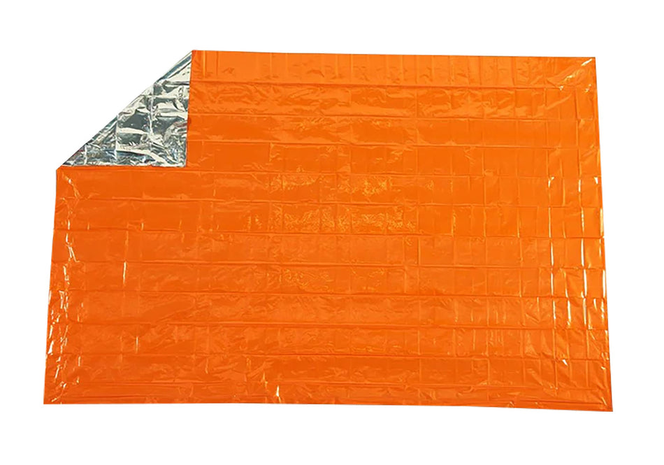 SOL Survival Blanket Orange Metalized Polyethylene Waterproof with Printed Survival Instructions