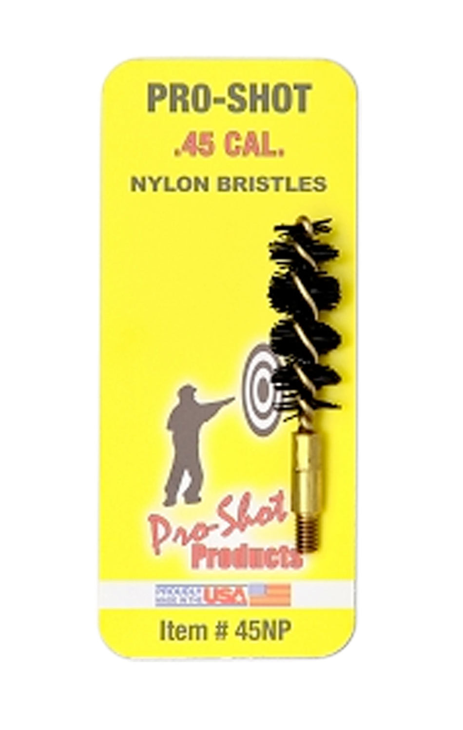 Pro-Shot .45 Cal Pistol Nylon Bore Brush #8-32 Thread Brass Core