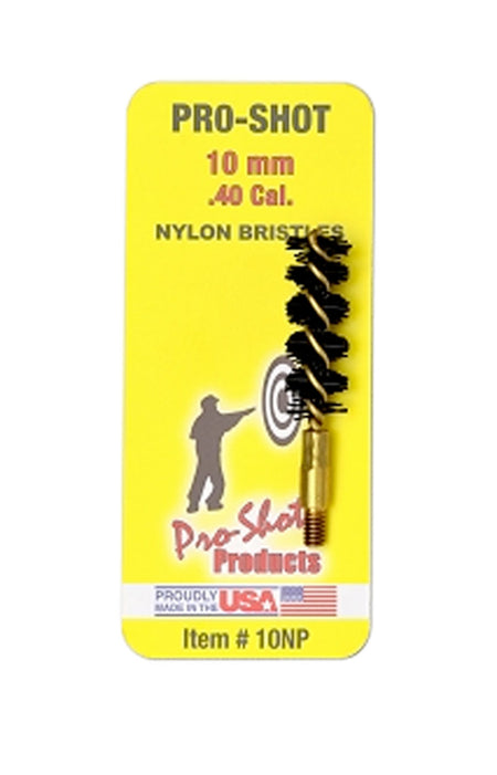 Pro-Shot .40 Cal / 10mm Pistol Nylon Bore Brush #8-32 Thread Brass Core