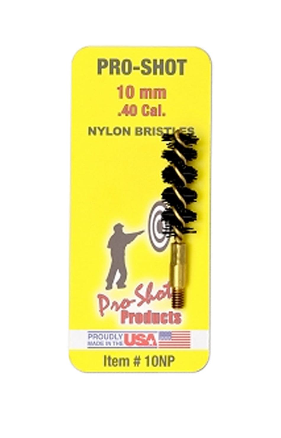 Pro-Shot .40 Cal / 10mm Pistol Nylon Bore Brush #8-32 Thread Brass Core