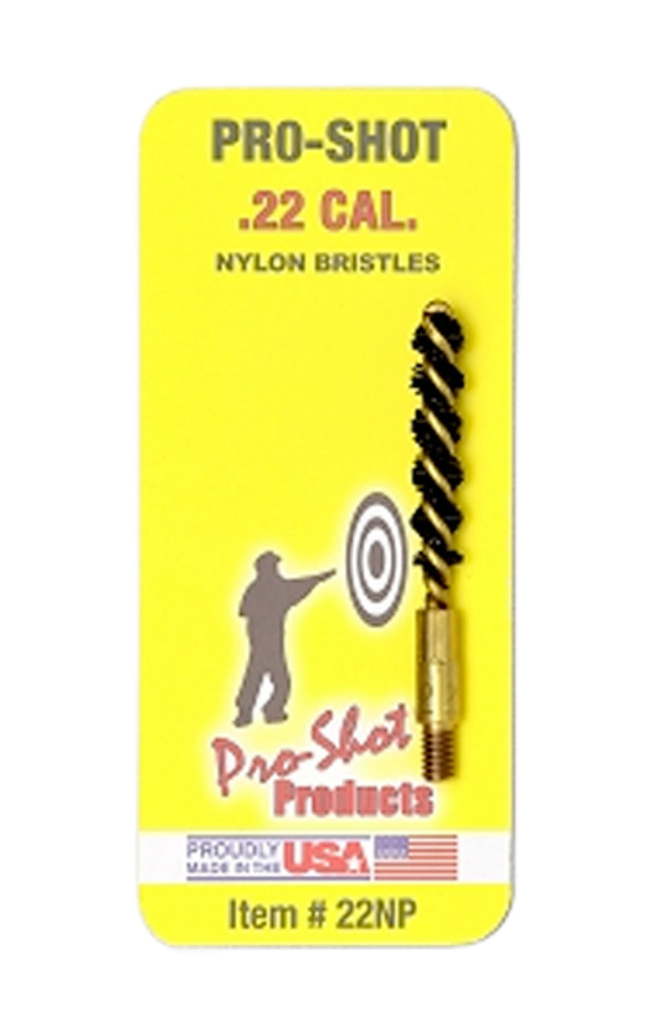Pro-Shot .22 Caliber Pistol Nylon Bore Brush #8-32 Thread Brass Core