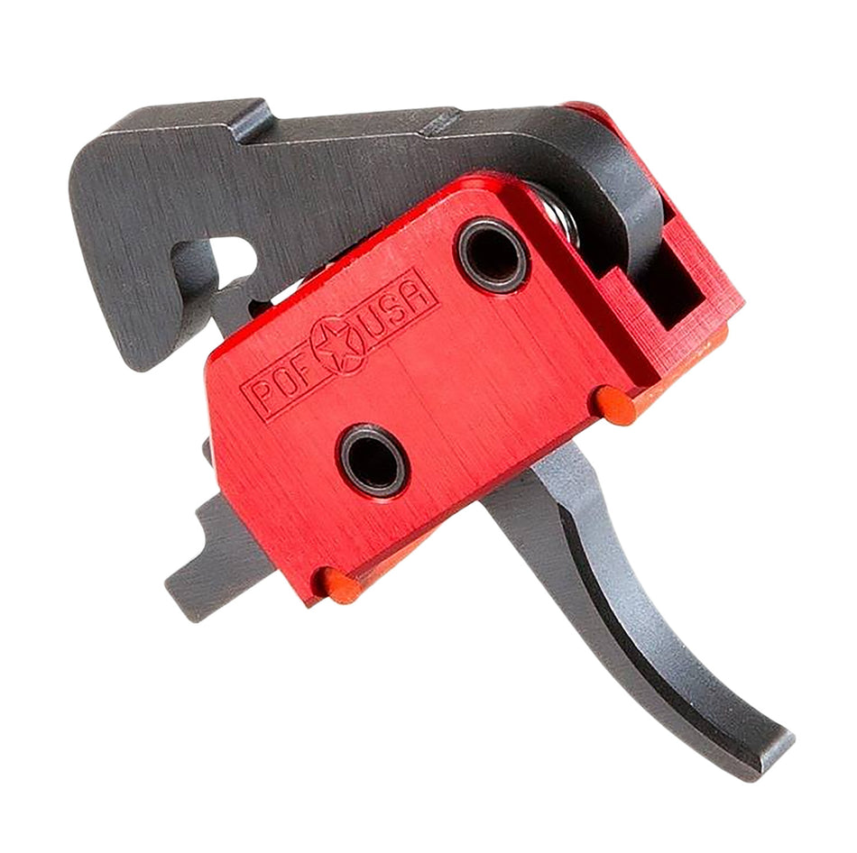 Patriot Ordnance Factory 00457 Curved Drop-In Single-Stage Trigger 4.5 lb Black/Red AR-Platform