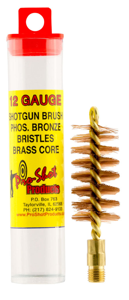 Pro-Shot 12 Gauge Shotgun Bore Brush Bronze Bristles Looped Tip #5/16-27 Thread