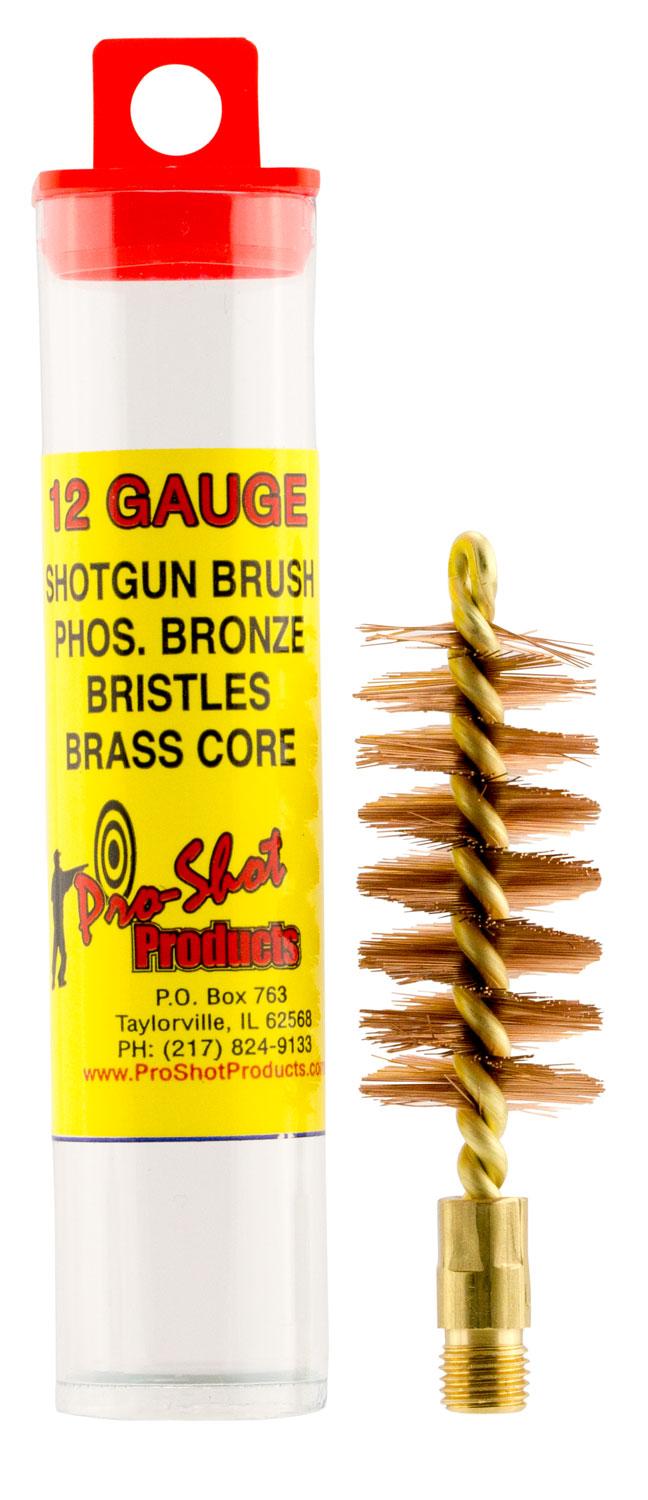 Pro-Shot 12 Gauge Shotgun Bore Brush Bronze Bristles Looped Tip #5/16-27 Thread