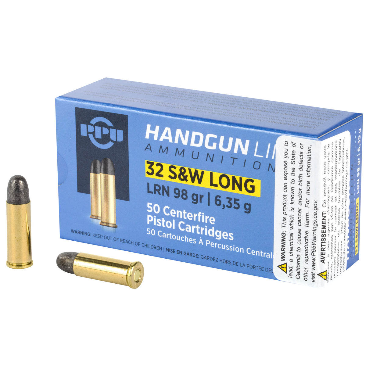 Prvi Partizan .32 S&W Long PPH32SW Lead Round Nose LRN 98 Grain