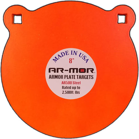 AR-MOR 8 Inch Orange Round AR500 Steel Gong Target 3/8" Thick