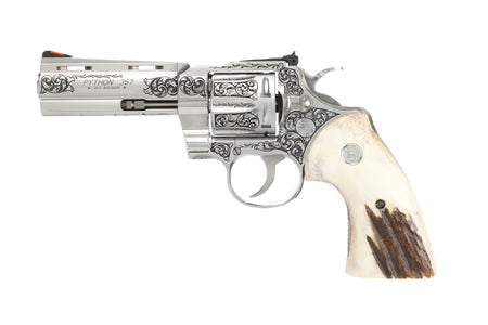 Colt Python .357 Mag 4in Engraved/Stag - Tyler Gun Works Premier Grade