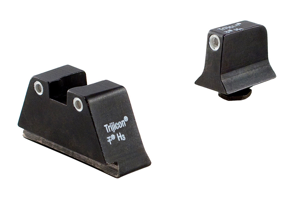 Trijicon Suppressor Height Night Sights 600649 White Outline Three-Dot Set for Glock 17/17L/19