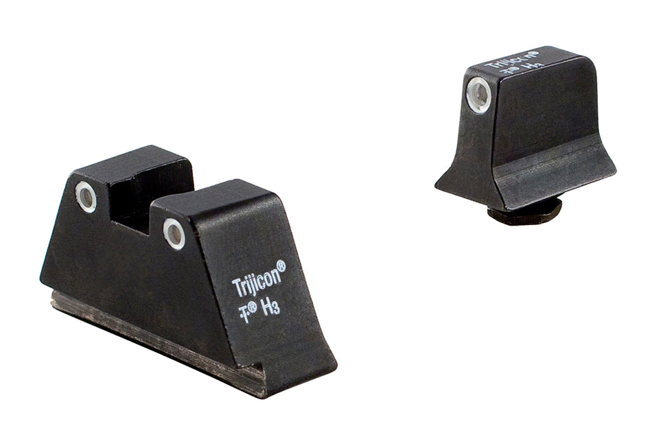 Trijicon Suppressor Height Night Sights 600649 White Outline Three-Dot Set for Glock 17/17L/19