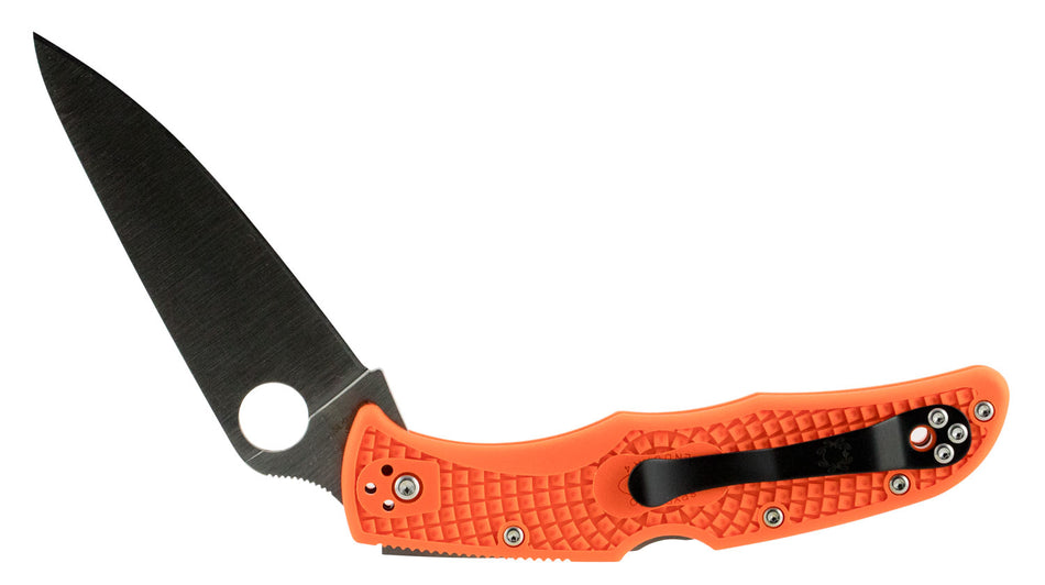Spyderco Endura 4 Lightweight C10FPOR 3.75" Folding Knife Plain VG-10 Blade Orange Bi-Directional Texturing FRN Handle