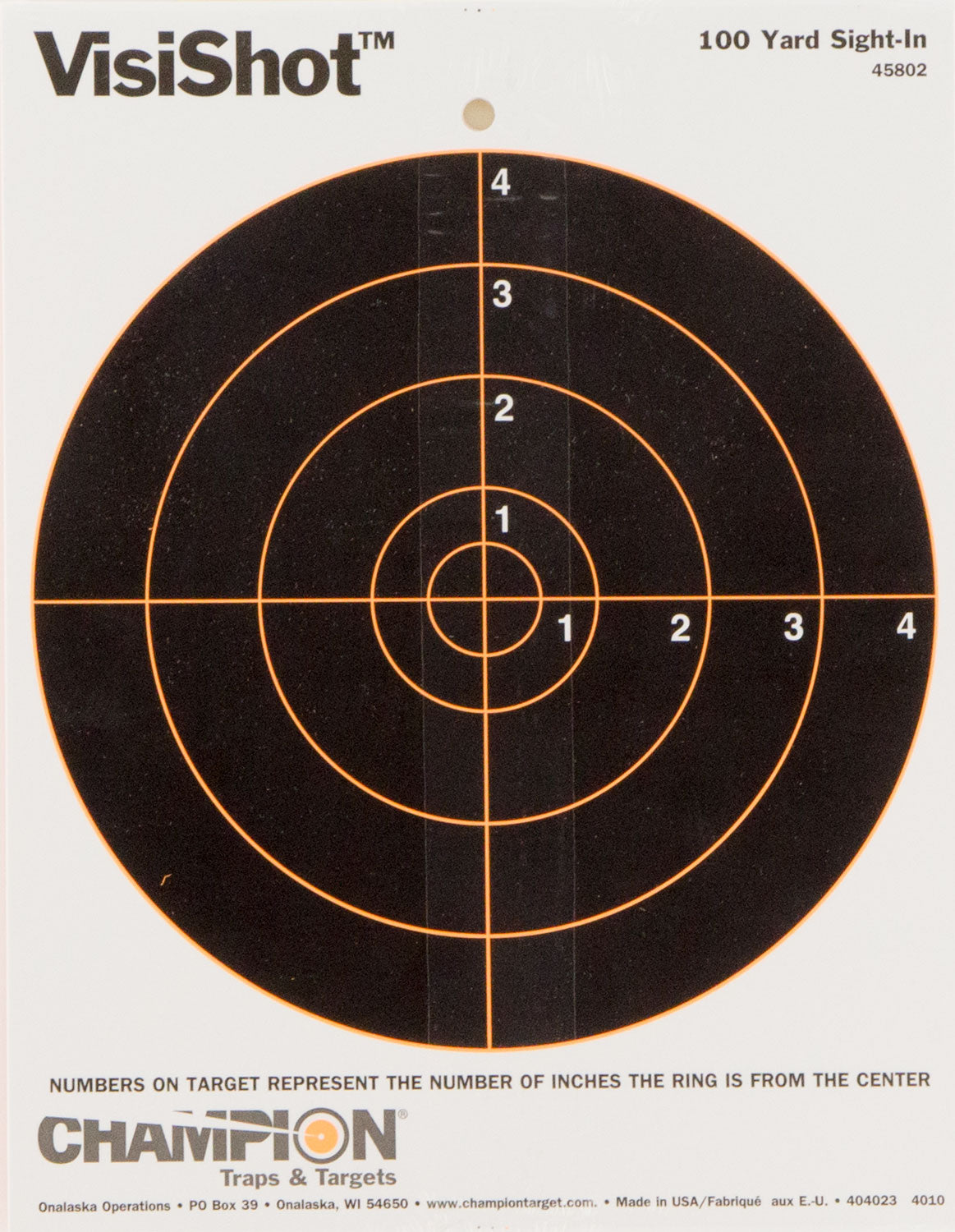 Champion Targets 45802 VisiShot Black/White 8 Inch Bullseye Paper Target 10-Pack