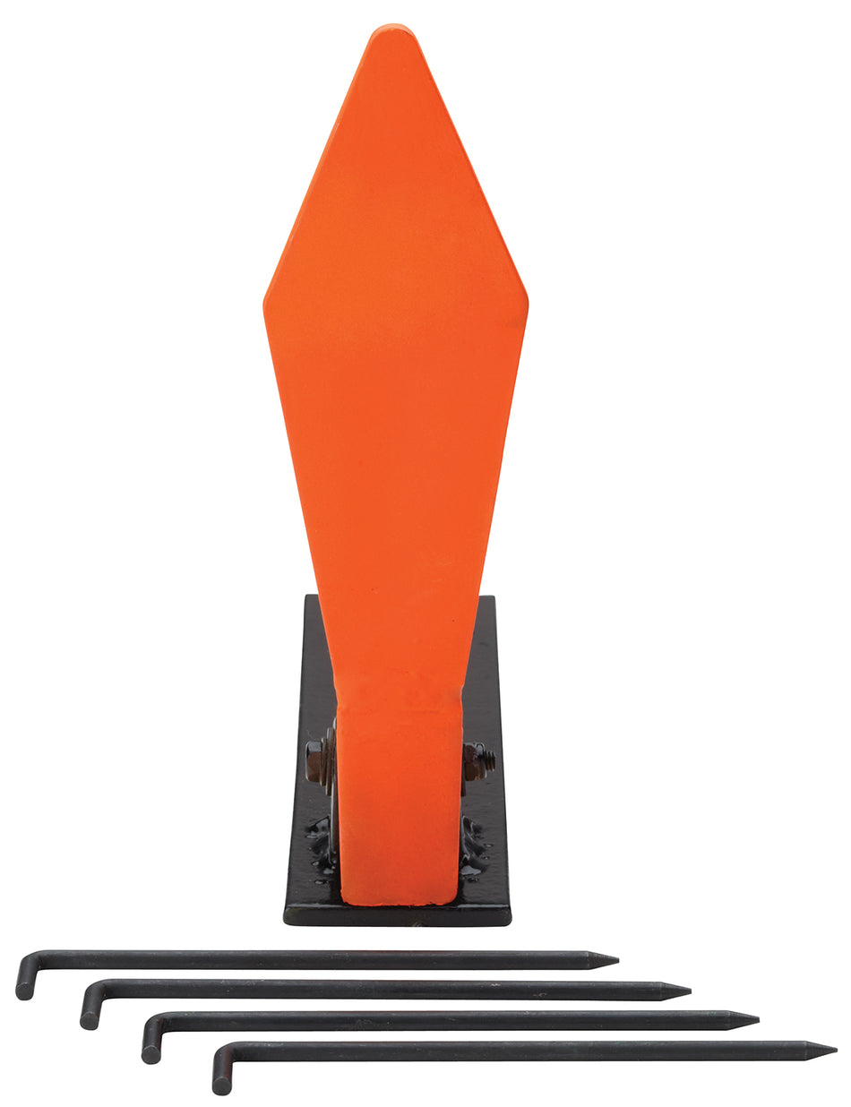 Champion 44886 Orange Diamond-Shaped Steel Rimfire Rifle Pop-Up Target with Ground Stakes