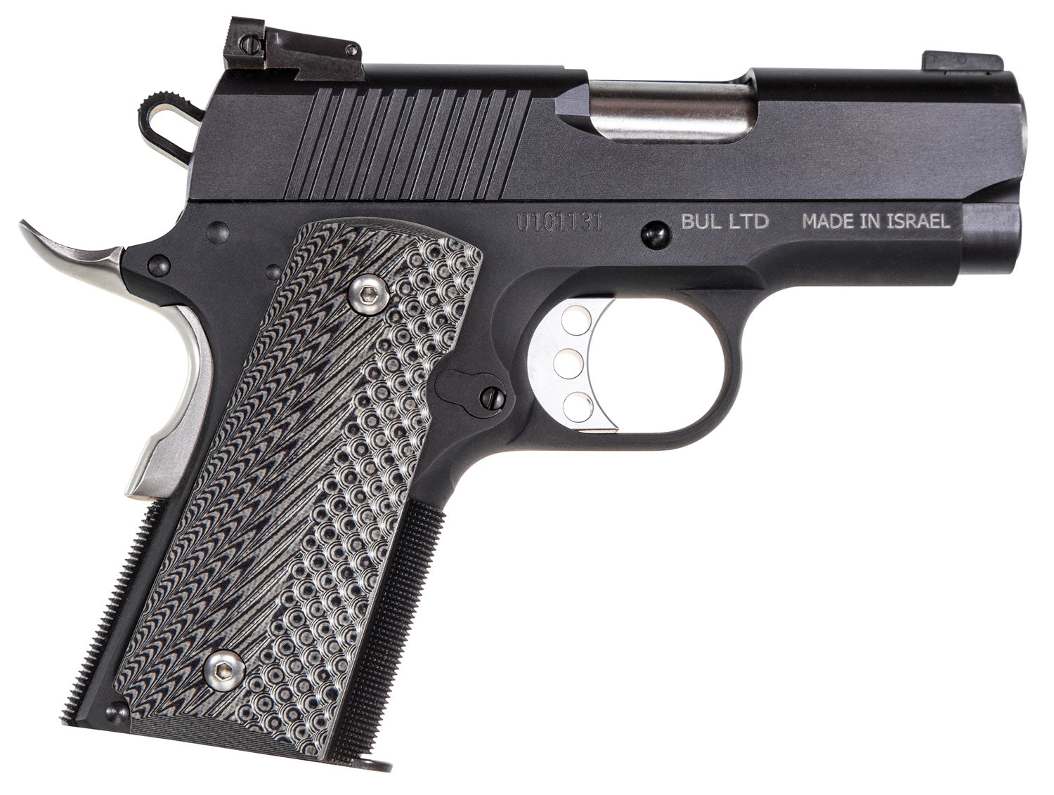 Magnum Research DE1911U Ultra Compact 1911 .45 ACP Pistol, 3" Bull Barrel, 6+1 Capacity, Black Anodized Aluminum Frame, G10 Grips