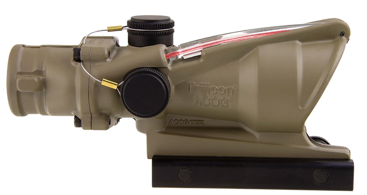 Trijicon 100310 ACOG 4x32mm Compact Riflescope Flat Dark Earth Illuminated Red Chevron .223/5.56 BDC Reticle