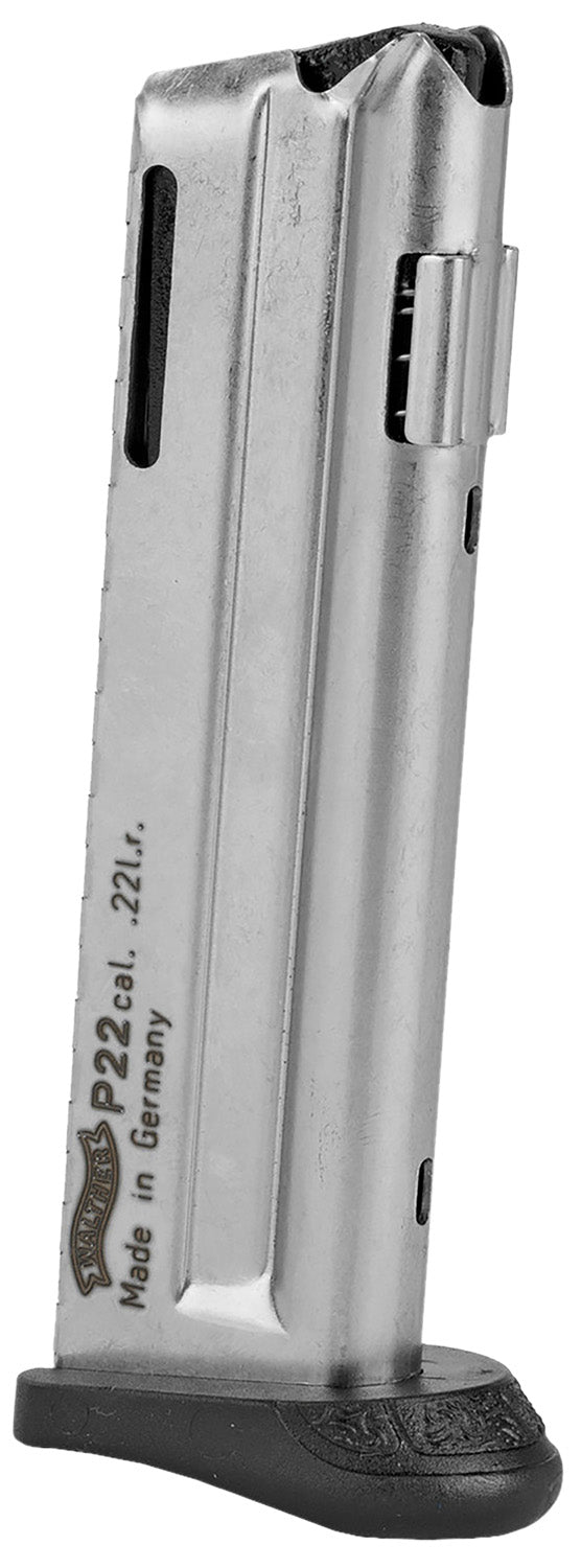 Walther P22 .22 LR 10rd Spare Magazine with Finger Rest in Black Steel