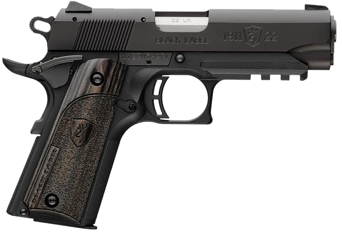 Browning 1911 Black Label Compact .22 LR Pistol w/ Picatinny Rail, 10+1, 3.63" Barrel