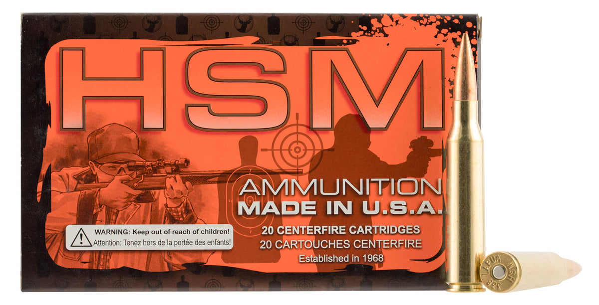 HSM .338 Lapua Magnum 338LAPUA3N68 Match Sierra MatchKing Boat Tail Hollow Point BTHP 300 Grain