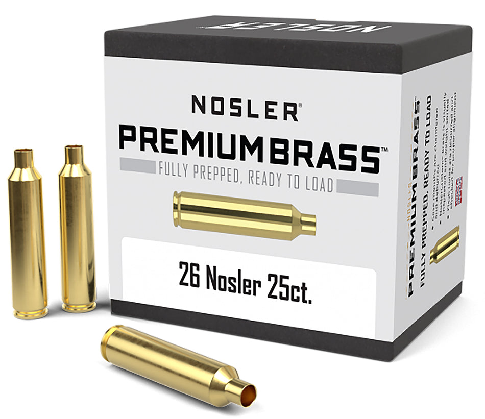 Nosler 10140 Custom Unprimed Cases 26 Nosler Rifle Brass 25/Box