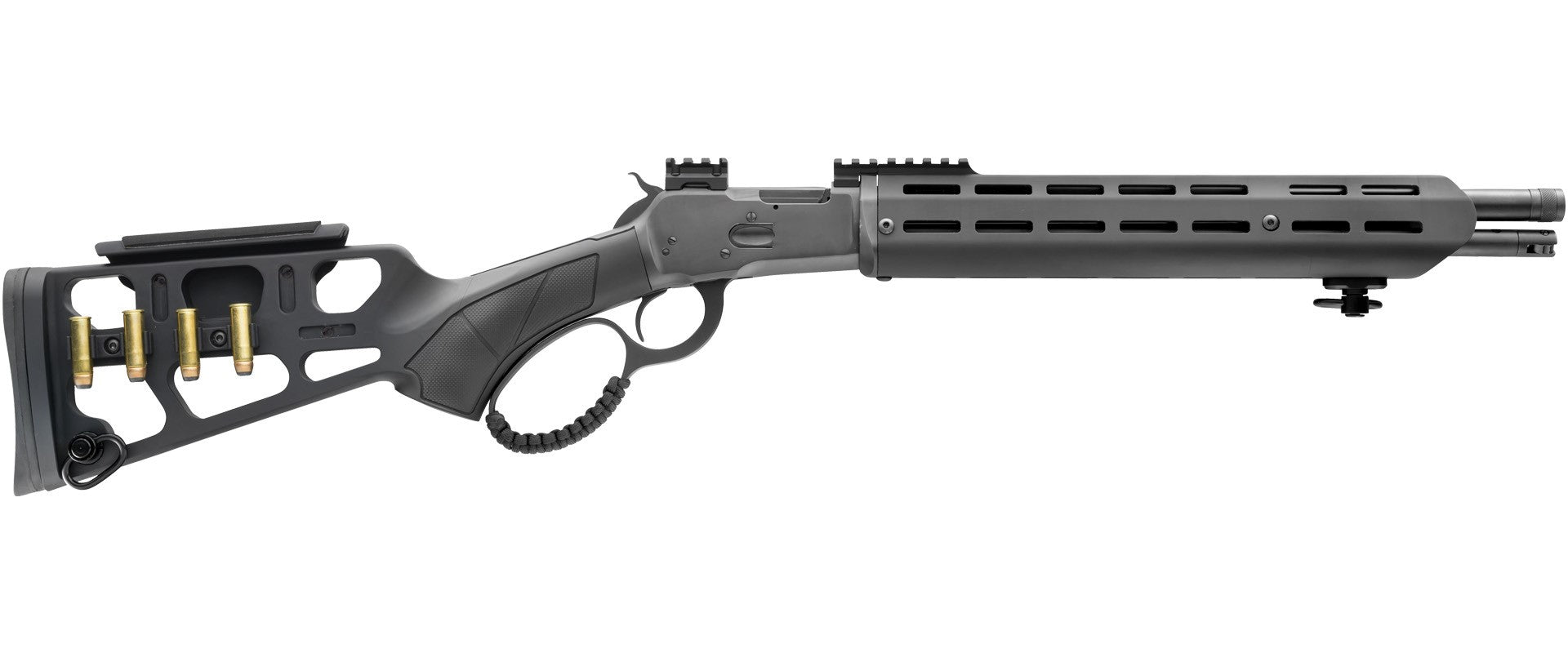 Chiappa Firearms 920434 Wildlands Takedown 92 44 Mag 9+1 16.50" Blued Steel Threaded Barrel, Blued Picatinny Rail Steel Receiver, M-LOK Handguard, Skeletonized Black Synthetic Stock w/Adjustable Comb