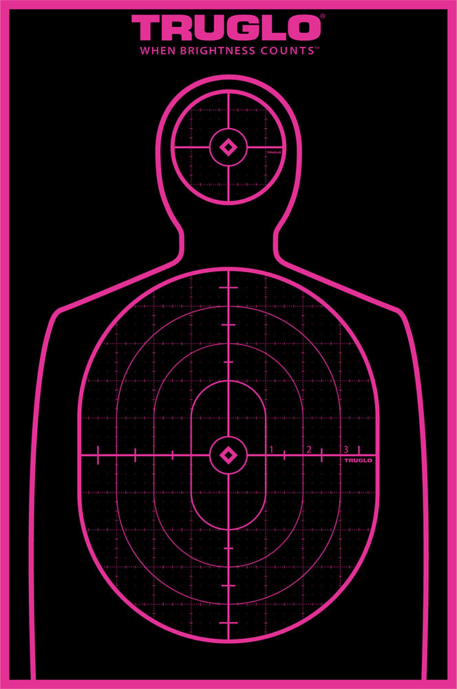 TruGlo Tru-See Handgun Target Self-Adhesive Heavy Paper Pink Halo 12"x18" Silhouette 6 Pack