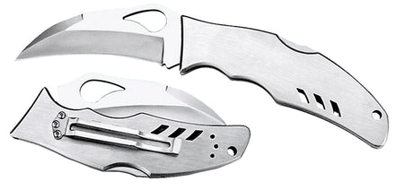 Spyderco Byrd Crossbill BY07P 3.50" Folding Knife Plain Hawkbill 8Cr13MoV Blade Stainless Steel Handle