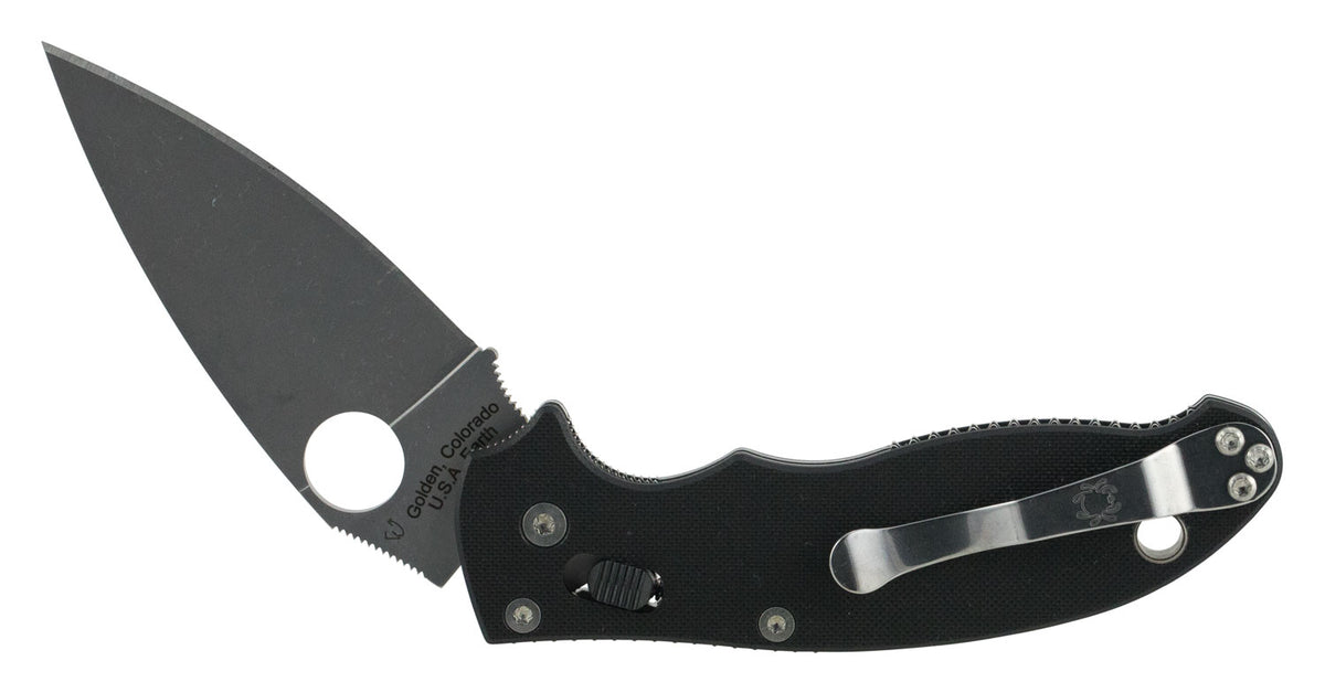 Spyderco Manix 2 C101GP2 3.37" Folding Knife Plain CPM S30V Drop Point Blade Black G10 Handle USA Made