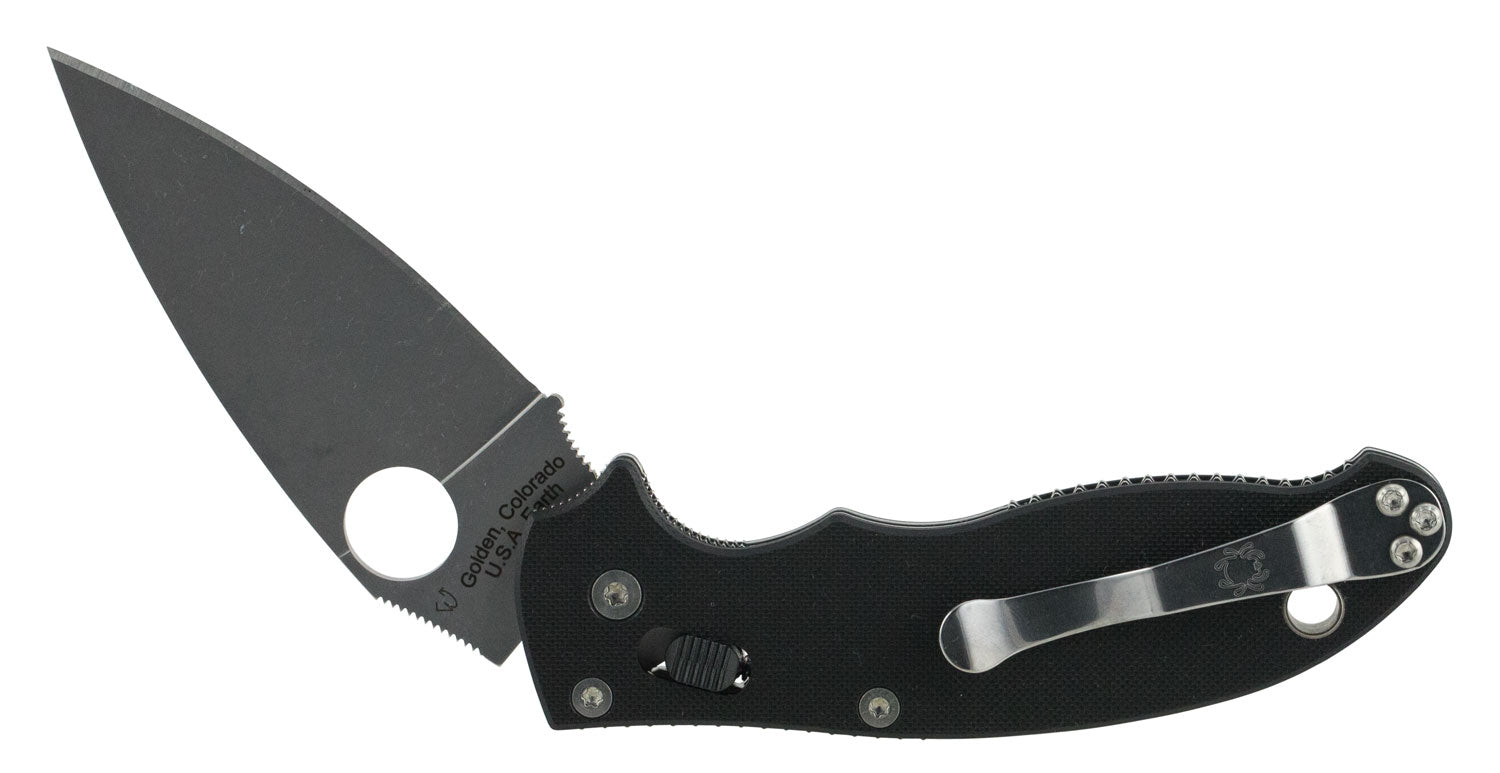 Spyderco Manix 2 C101GP2 3.37" Folding Knife Plain CPM S30V Drop Point Blade Black G10 Handle USA Made