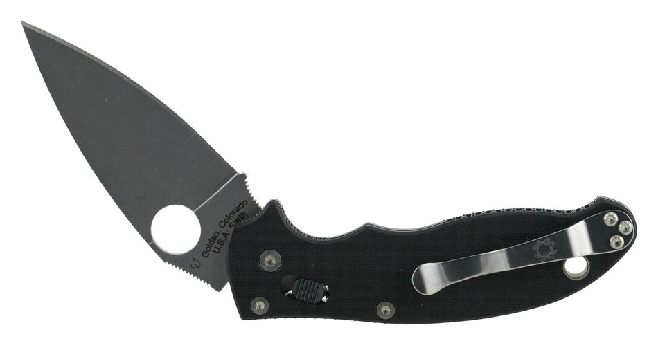 Spyderco Manix 2 C101GP2 3.37" Folding Knife Plain CPM S30V Drop Point Blade Black G10 Handle USA Made